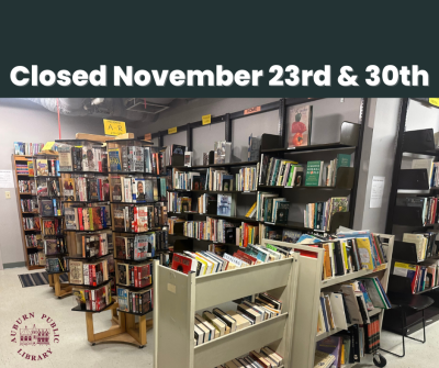 APL Bookstore Closed November 23rd & 30th 