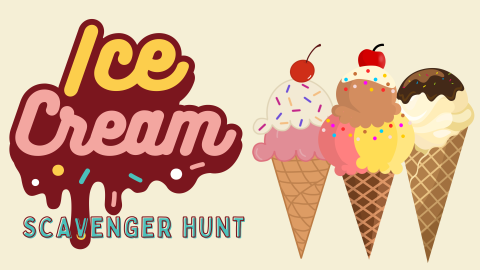 Ice cream scavenger hunt with three ice cream cones