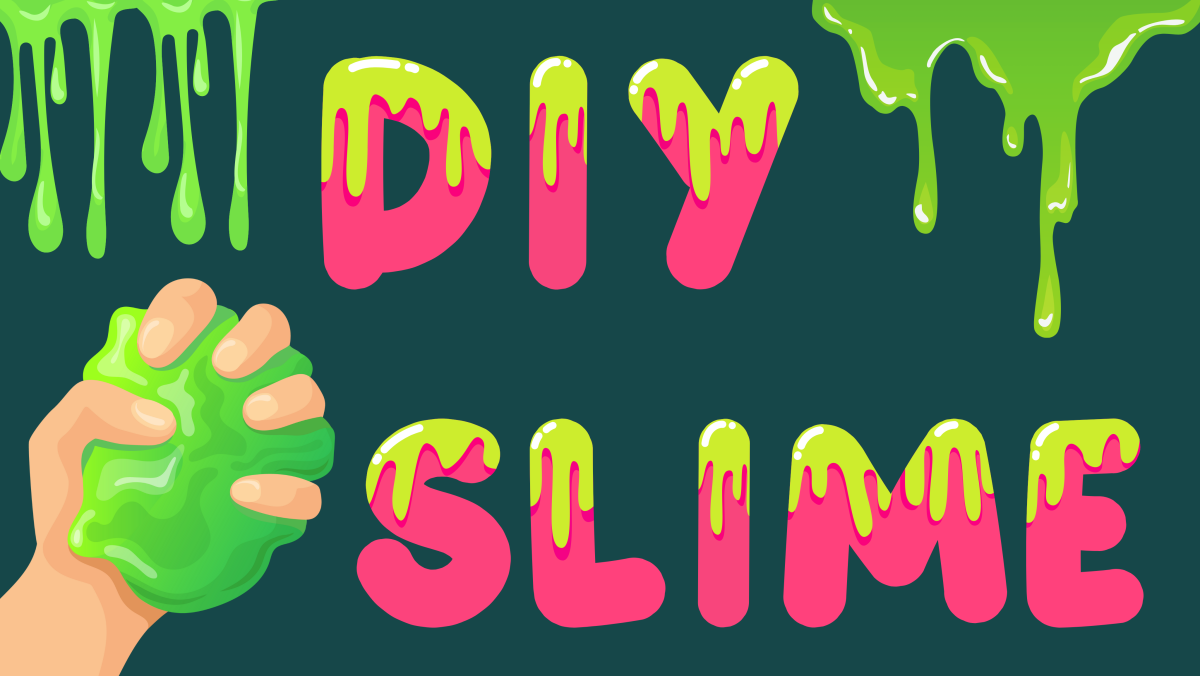 DIY Slime text dripping with green slime