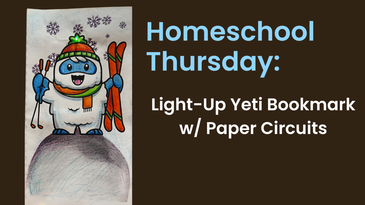 Homeschool Thursdays Black Background with Yeti Drawing