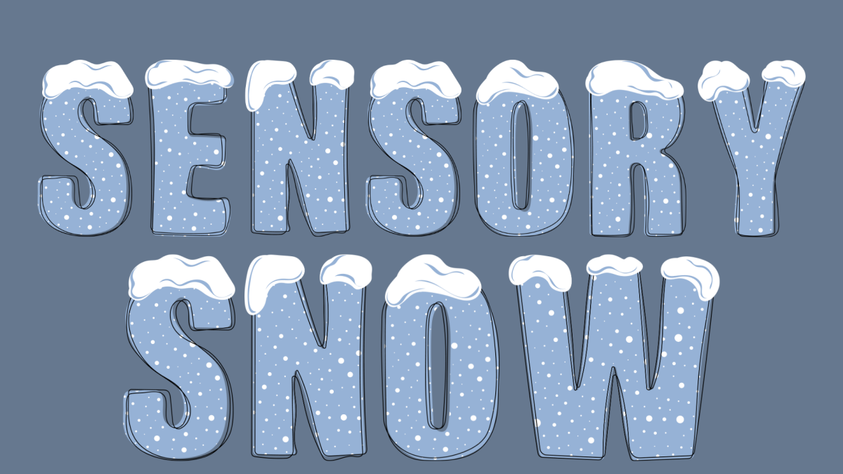 sensory snow letters on blue background