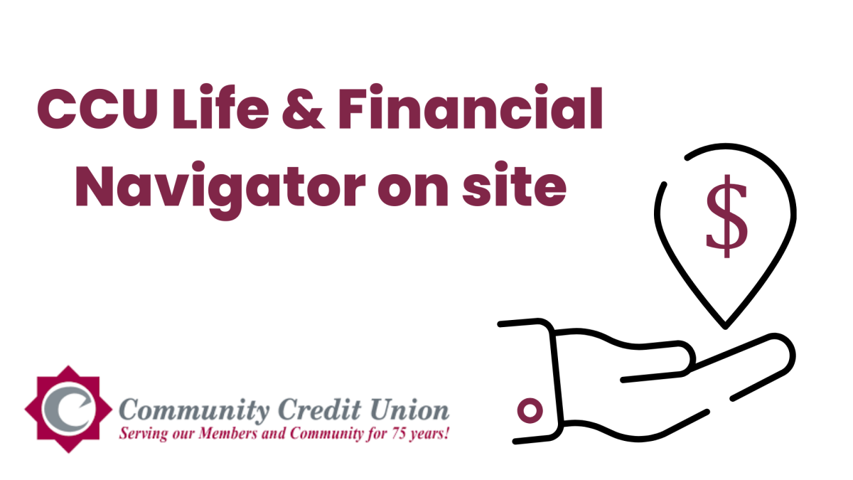 Community Credit Union Cornerstones with Hand Outline and Money Symbol