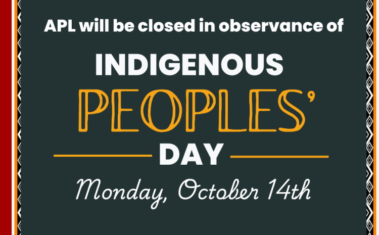 Closed in observance of Indigenous Peoples' Day 